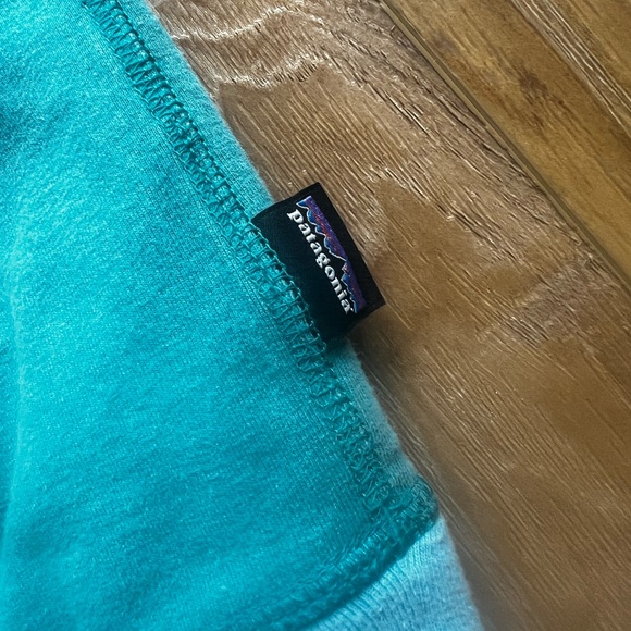 Patagonia Mountain Graphic Midweight Crew Sweatshirt Teal Hiking Layer Women’s S - Picture 7 of 12